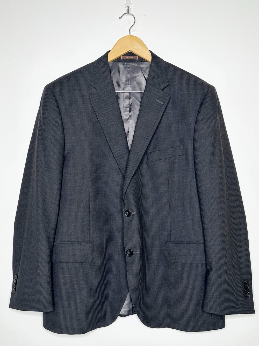 Peter Millar 100% Wool Black Herringbone Blazer Suit Jacket 44S